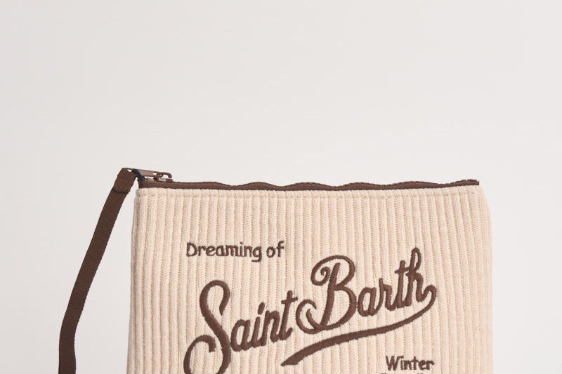 Pochette donna Aline in maglia tricot panna ALINETRICOT 03104M MC2 SAINT BARTH 
