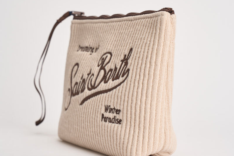 Pochette donna Aline in maglia tricot panna ALINETRICOT 03104M MC2 SAINT BARTH 