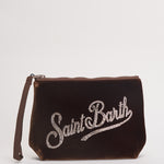Pochette donna Aline in velluto marrone ALINEVELVET 02369M MC2 SAINT BARTH 
