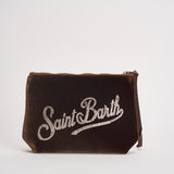 Pochette donna Aline in velluto marrone ALINEVELVET 02369M MC2 SAINT BARTH 