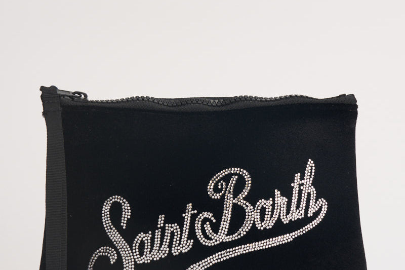 Pochette donna Aline in velluto nera ALINEVELVET 04519M MC2 SAINT BARTH 