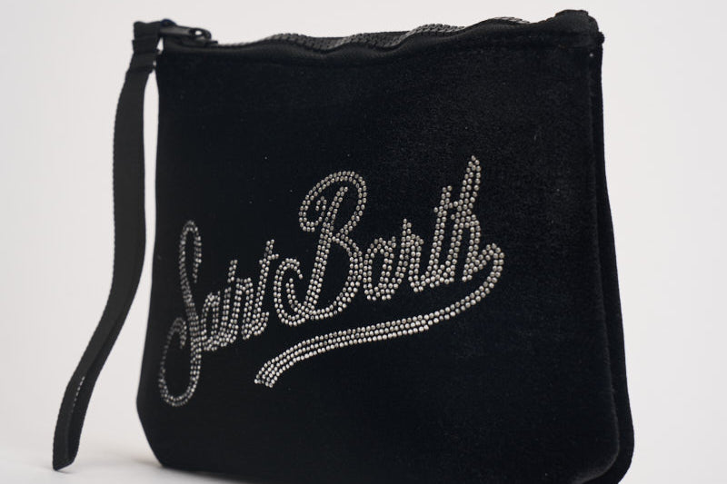 Pochette donna Aline in velluto nera ALINEVELVET 04519M MC2 SAINT BARTH 