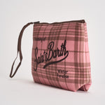 Pochette donna Aline stampa tartan marrone e rosa ALINEW 00325M MC2 SAINT BARTH 