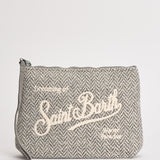 Pochette donna Aline a spina di pesce grigio ALINEWOOL 00283M MC2 SAINT BARTH 