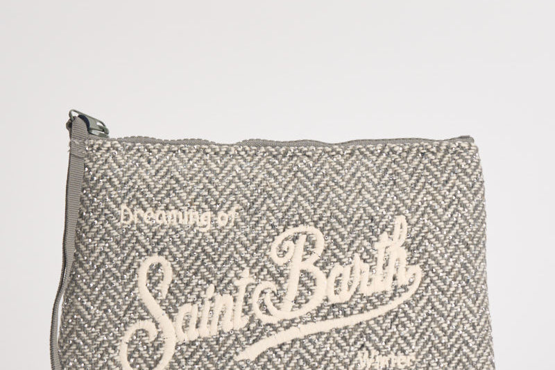 Pochette donna Aline a spina di pesce grigio ALINEWOOL 00283M MC2 SAINT BARTH 