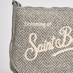Pochette donna Aline a spina di pesce grigio ALINEWOOL 00283M MC2 SAINT BARTH 