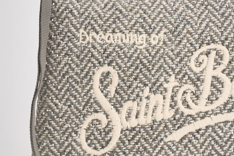Pochette donna Aline a spina di pesce grigio ALINEWOOL 00283M MC2 SAINT BARTH 