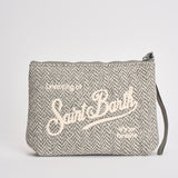 Pochette donna Aline a spina di pesce grigio ALINEWOOL 00283M MC2 SAINT BARTH 