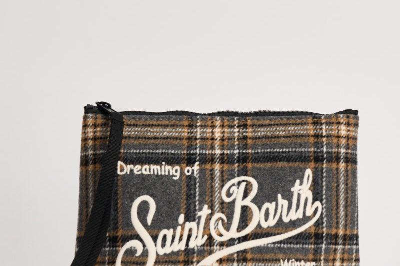 Pochette donna Aline tartan antracite ALINEWOOL 00321M MC2 SAINT BARTH 