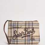 Pochette donna Aline in lana tartan beige ALINEWOOL 00580M MC2 SAINT BARTH 