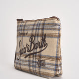 Pochette donna Aline in lana tartan beige ALINEWOOL 00580M MC2 SAINT BARTH 