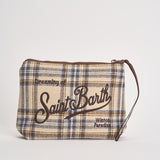 Pochette donna Aline in lana tartan beige ALINEWOOL 00580M MC2 SAINT BARTH 