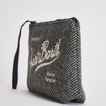 Pochette donna Aline a spina di pesce antracite ALINEWOOL 03014M MC2 SAINT BARTH 