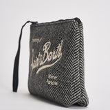 Pochette donna Aline a spina di pesce antracite ALINEWOOL 03014M MC2 SAINT BARTH 