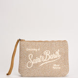 Pochette donna Aline a spina di pesce beige ALINEWOOL 03981M MC2 SAINT BARTH 