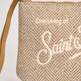 Pochette donna Aline a spina di pesce beige ALINEWOOL 03981M MC2 SAINT BARTH 