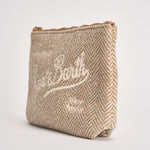 Pochette donna Aline a spina di pesce beige ALINEWOOL 03981M MC2 SAINT BARTH 