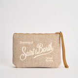 Pochette donna Aline a spina di pesce beige ALINEWOOL 03981M MC2 SAINT BARTH 