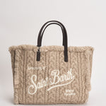 Borsa donna Colette in lana intrecciata beige COLETTEWOOL 00462M MC2 SAINT BARTH 