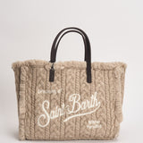 Borsa donna Colette in lana intrecciata beige COLETTEWOOL 00462M MC2 SAINT BARTH 
