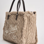 Borsa donna Colette in lana intrecciata beige COLETTEWOOL 00462M MC2 SAINT BARTH 
