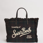 Borsa donna Colette tartan vino e verde COLETTEWOOLN 00468M MC2 SAINT BARTH 