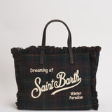 Borsa donna Colette tartan vino e verde COLETTEWOOLN 00468M MC2 SAINT BARTH 