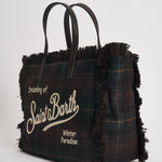 Borsa donna Colette tartan vino e verde COLETTEWOOLN 00468M MC2 SAINT BARTH 