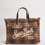 Borsa donna Colette tartan marrone COLETTEWOOLN 00470M MC2 SAINT BARTH 