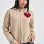 Felpa donna Kyla in lana beige KYLEHOODIE 00251M MC2 SAINT BARTH 