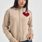 Felpa donna Kyla in lana beige KYLEHOODIE 00251M MC2 SAINT BARTH 