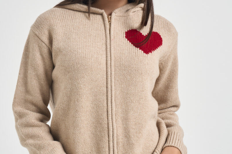 Felpa donna Kyla in lana beige KYLEHOODIE 00251M MC2 SAINT BARTH 