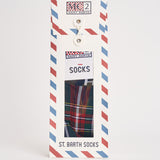 Calzini uomo con fantasia tartan verdi e rossi SOXN 00938M MC2 SAINT BARTH 