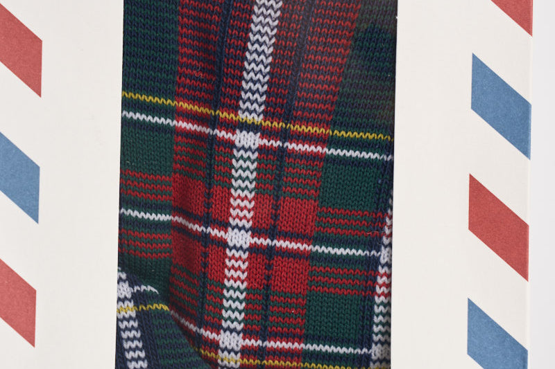 Calzini uomo con fantasia tartan verdi e rossi SOXN 00938M MC2 SAINT BARTH 
