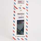 Calzini uomo a righe verdi e blu SOXN 04560M MC2 SAINT BARTH 