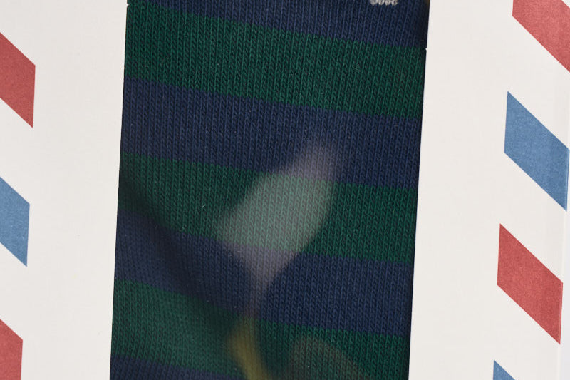 Calzini uomo a righe verdi e blu SOXN 04560M MC2 SAINT BARTH 