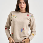 Maglia donna fantasia floreale beige TESSA 04066M MC2 SAINT BARTH 