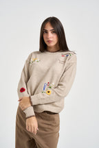 Maglia donna fantasia floreale beige TESSA 04066M MC2 SAINT BARTH 