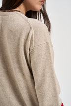 Maglia donna fantasia floreale beige TESSA 04066M MC2 SAINT BARTH 