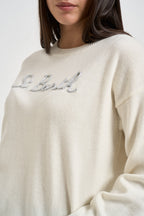 Maglia donna scritta logo panna TESSA 04231M MC2 SAINT BARTH 