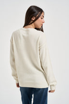 Maglia donna scritta logo panna TESSA 04231M MC2 SAINT BARTH 