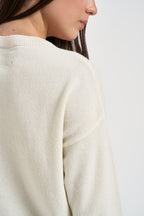 Maglia donna scritta logo panna TESSA 04231M MC2 SAINT BARTH 