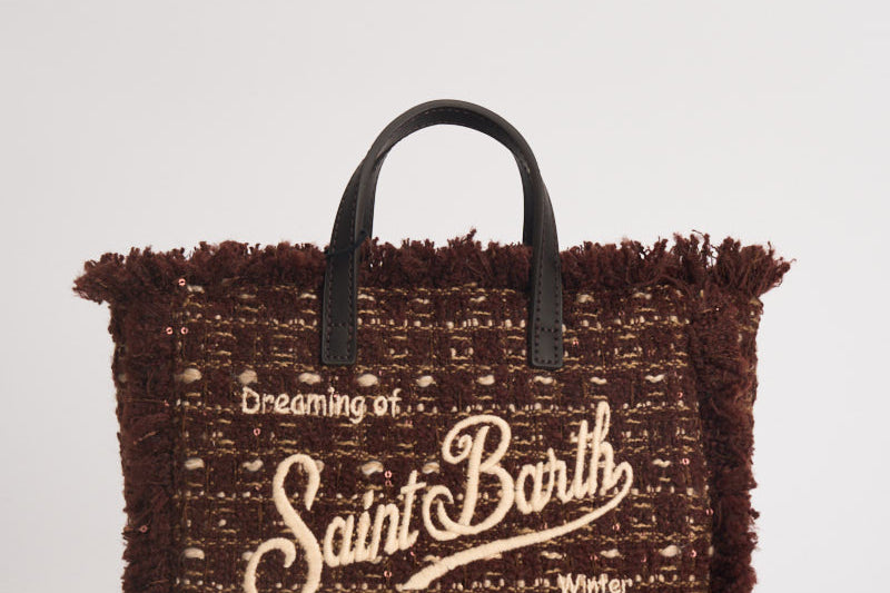 Borsa donna Mini Vanity in tweed vino VANITYMINITWEED 04136M MC2 SAINT BARTH 
