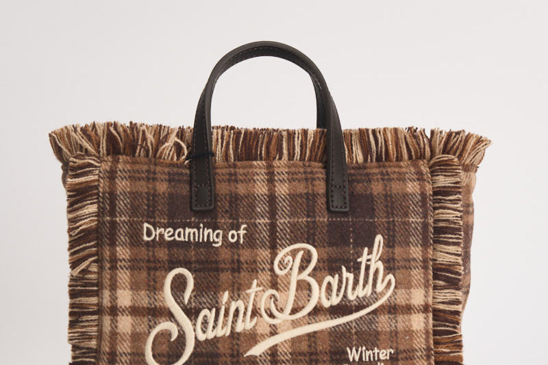 Borsa donna Vanity Mini tartan multicolor marrone VANITYMINIWOOL 00470M MC2 SAINT BARTH 