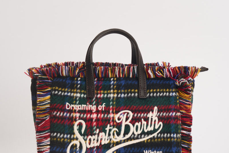 Borsa donna Vanity Mini tartan multicolor blu VANITYMINIWOOL 02549M MC2 SAINT BARTH 
