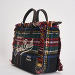 Borsa donna Vanity Mini tartan multicolor blu VANITYMINIWOOL 02549M MC2 SAINT BARTH 