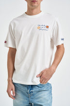T-shirt uomo girocollo con scritte bianca ARNOTT 02764M MC2 SAINT BARTH 