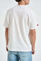T-shirt uomo girocollo con scritte bianca ARNOTT 02764M MC2 SAINT BARTH 