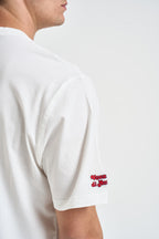 T-shirt uomo girocollo con scritte bianca ARNOTT 02764M MC2 SAINT BARTH 