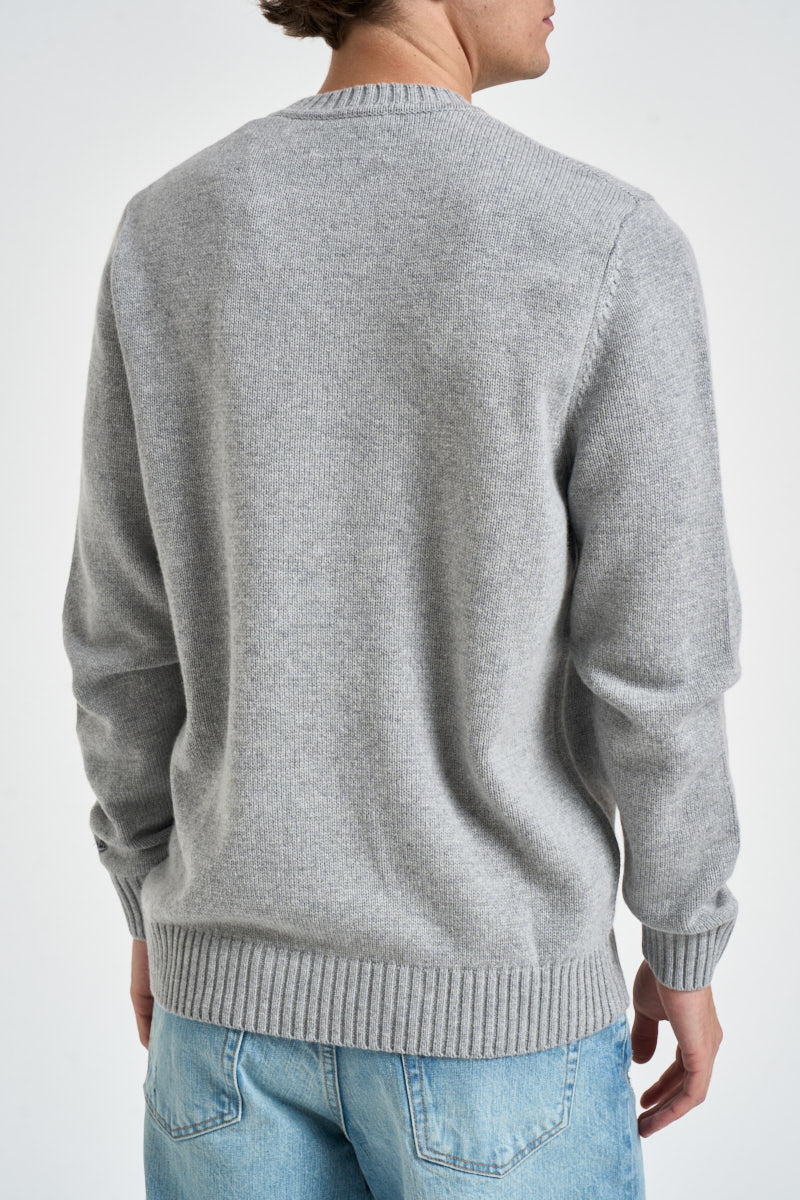 Maglione uomo girocollo stampa scii multicolor grigio BOMBARDINOLIGHT 02382M MC2 SAINT BARTH 